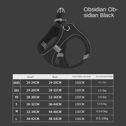Breathable Chest Strap for Dogs, Puppy Vest Harness, Hand Leash, Suitable for Small and Medium-Sized Dogs to Walk the Dog