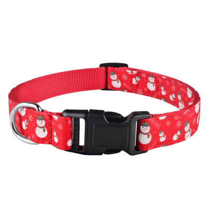 Christmas Dog Collar Adjustable XMAS Durable Nylon Printed Boy Girl Collar Perro Chihuahua Nylon Necklace Puppy Gift